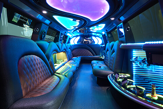 Inside prom party bus